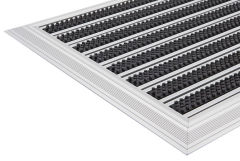 62x90cm POWER MAT - Fırça Fitilli Alüminyum Paspas Siyah