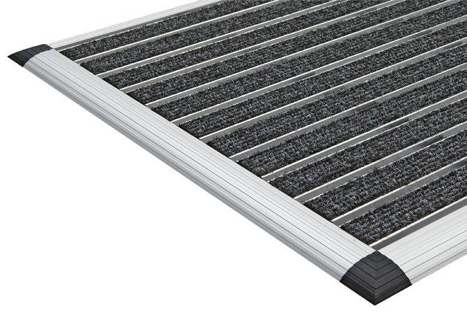 42x60cm ELEGANT MAT - Halı Fitilli Alüminyum Paspas Siyah